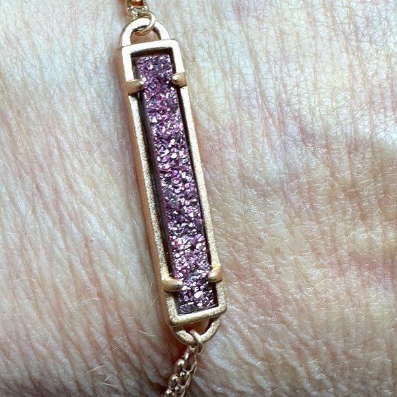 Kendra Scott Jewelry - ***SOLD**Kendra Scott Stan Adjustable Chain Bracelet - Rose Gold / Fuchsia Drusy